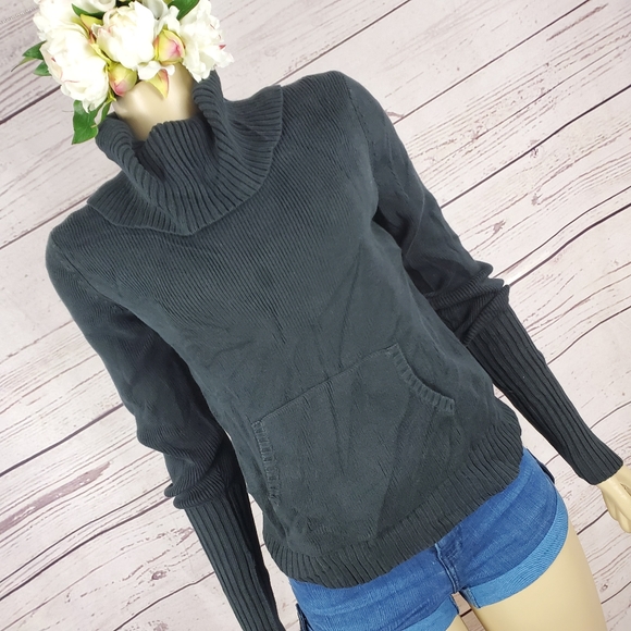 old navy black small cowl neck sweater ( 5 for $20 ) - Picture 5 of 9